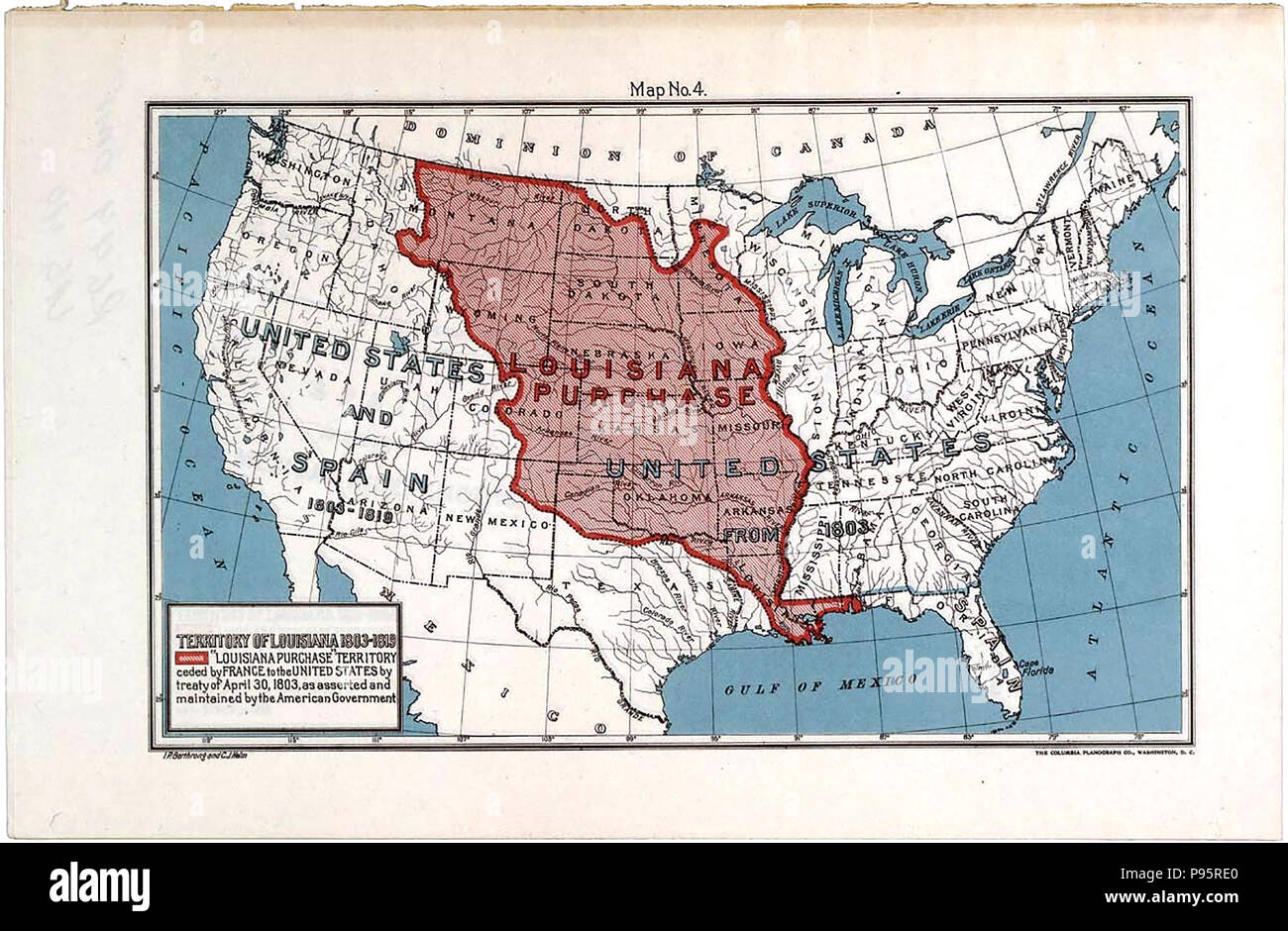 Map Of The Louisiana Purchase Territory Stock Photo Alamy Map Of The Louisiana Purchase Territory Stock Photo Alamy
