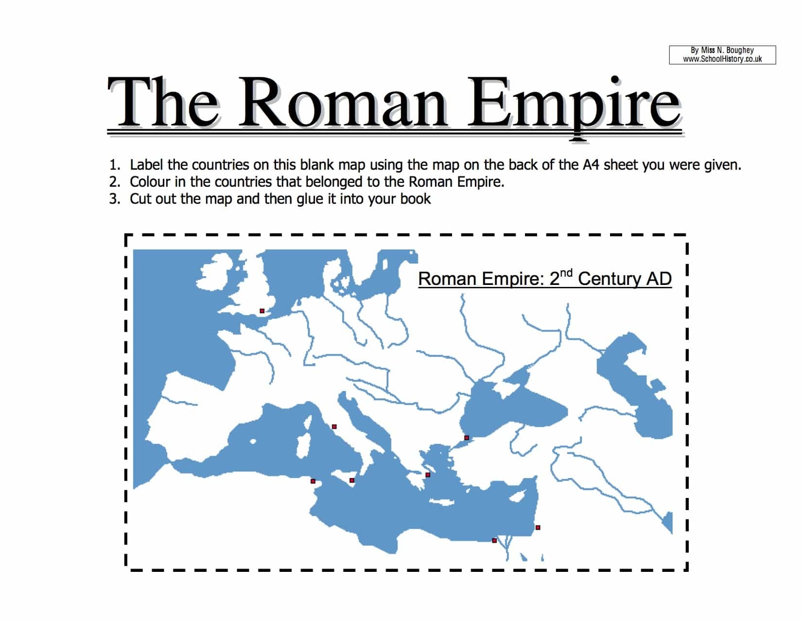 Map Of The Roman Empire Worksheet Year 7 PDF