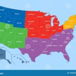 Map United States America Regions Maps Usa Stock Vector Illustration Of Education Border 194985570