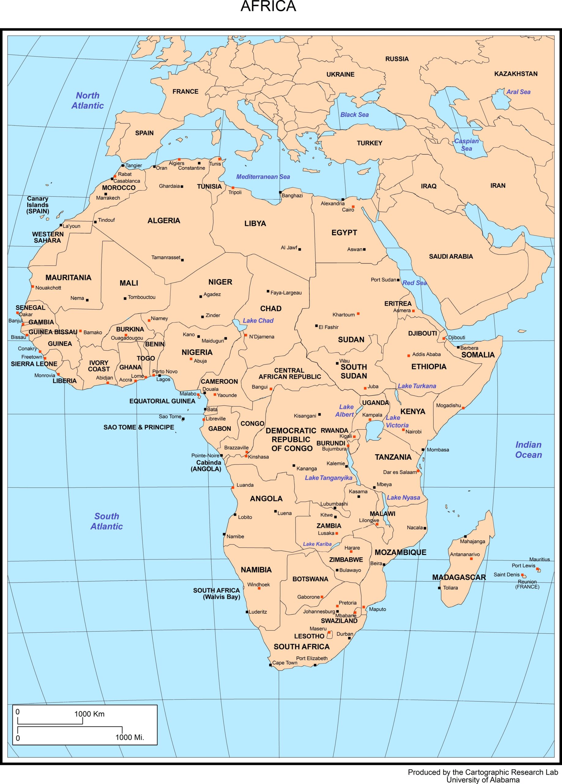 printable map of africa