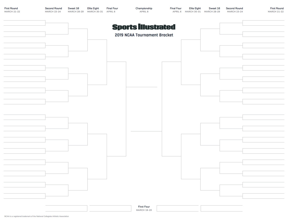 March Madness 2019 Printable Blank Bracket For NCAA Tournament Sports Illustrated