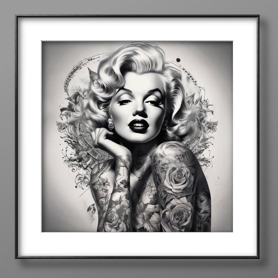Marilyn Monroe Original Art Marilyn Monroe With Tattoos Marilyn 