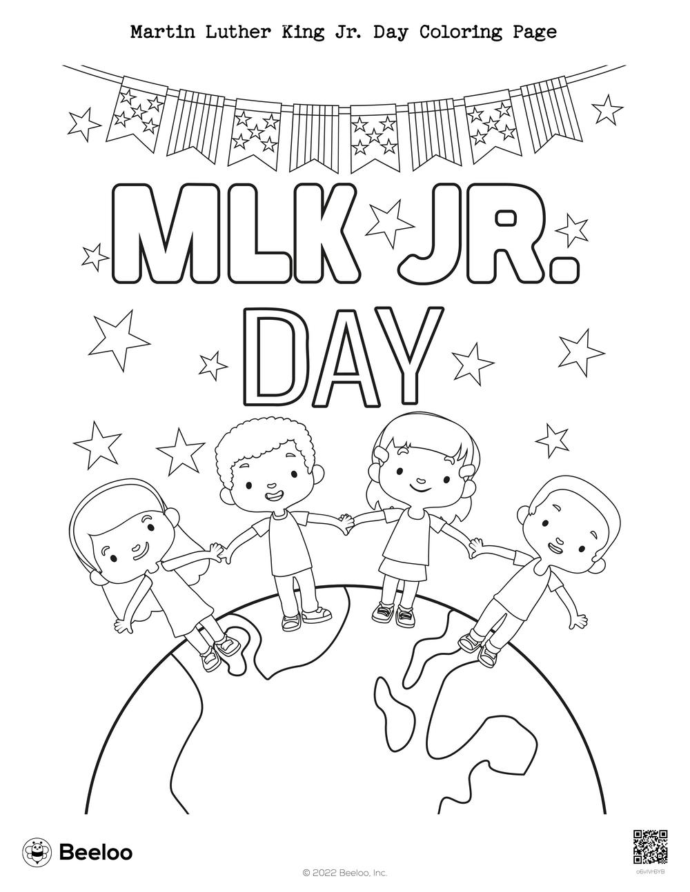 Martin Luther King Jr Day themed Coloring Pages Beeloo 