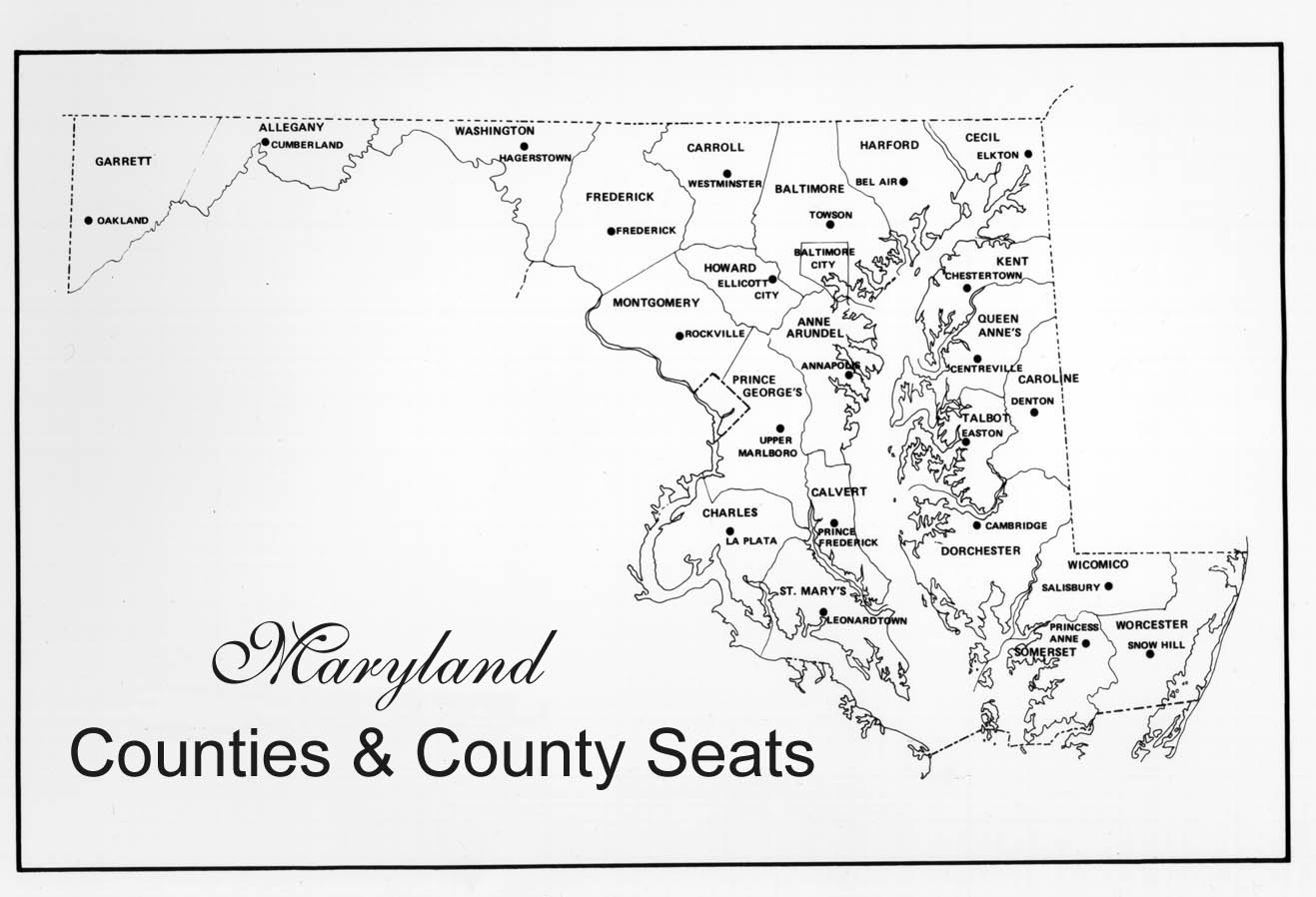 Maryland Counties Map Counties U0026 County Seats