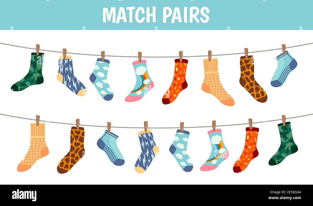 sock matching game printable