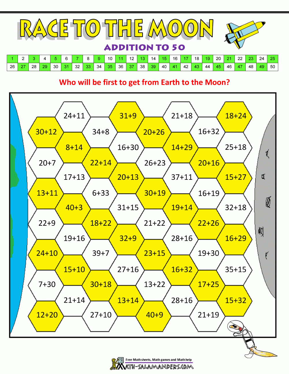 Math Addition Games For Kids Worksheets Library
