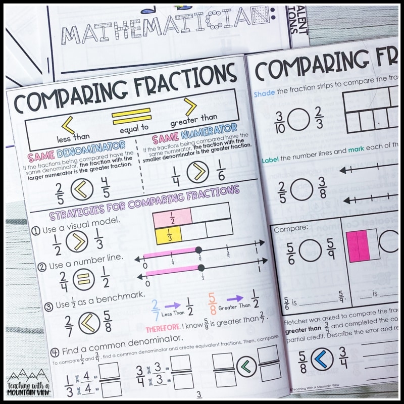 fraction flip book printable