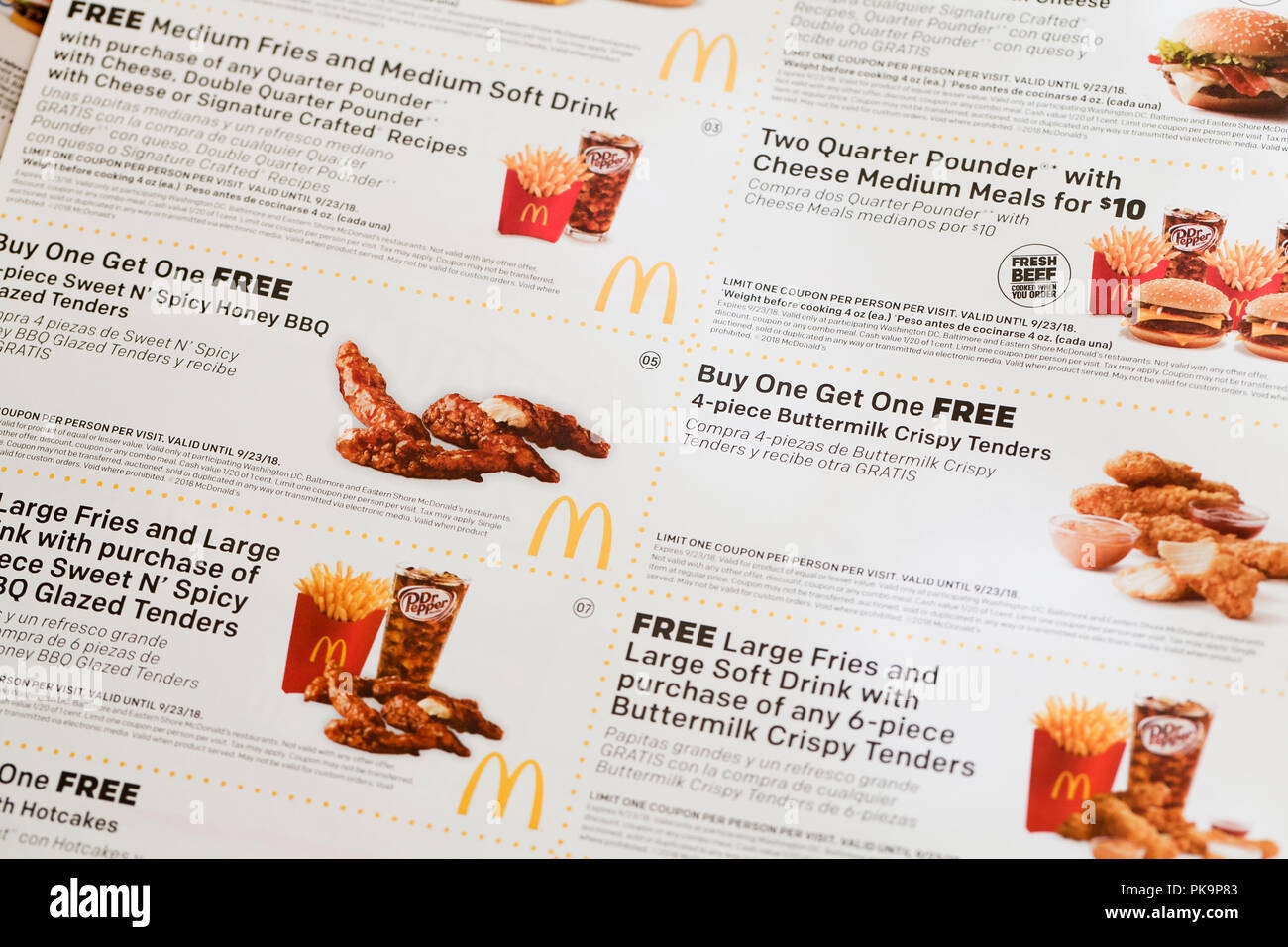 Mcdonalds Coupons Hi res Stock Photography And Images Alamy Worksheets Library