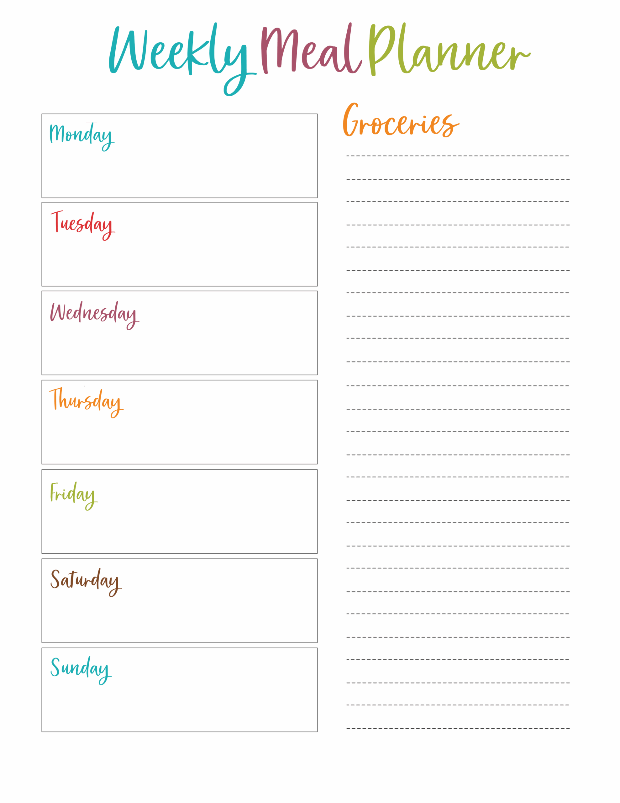 Meal Planner Freebie Weekly U0026 Monthly Printables Love On A Plate