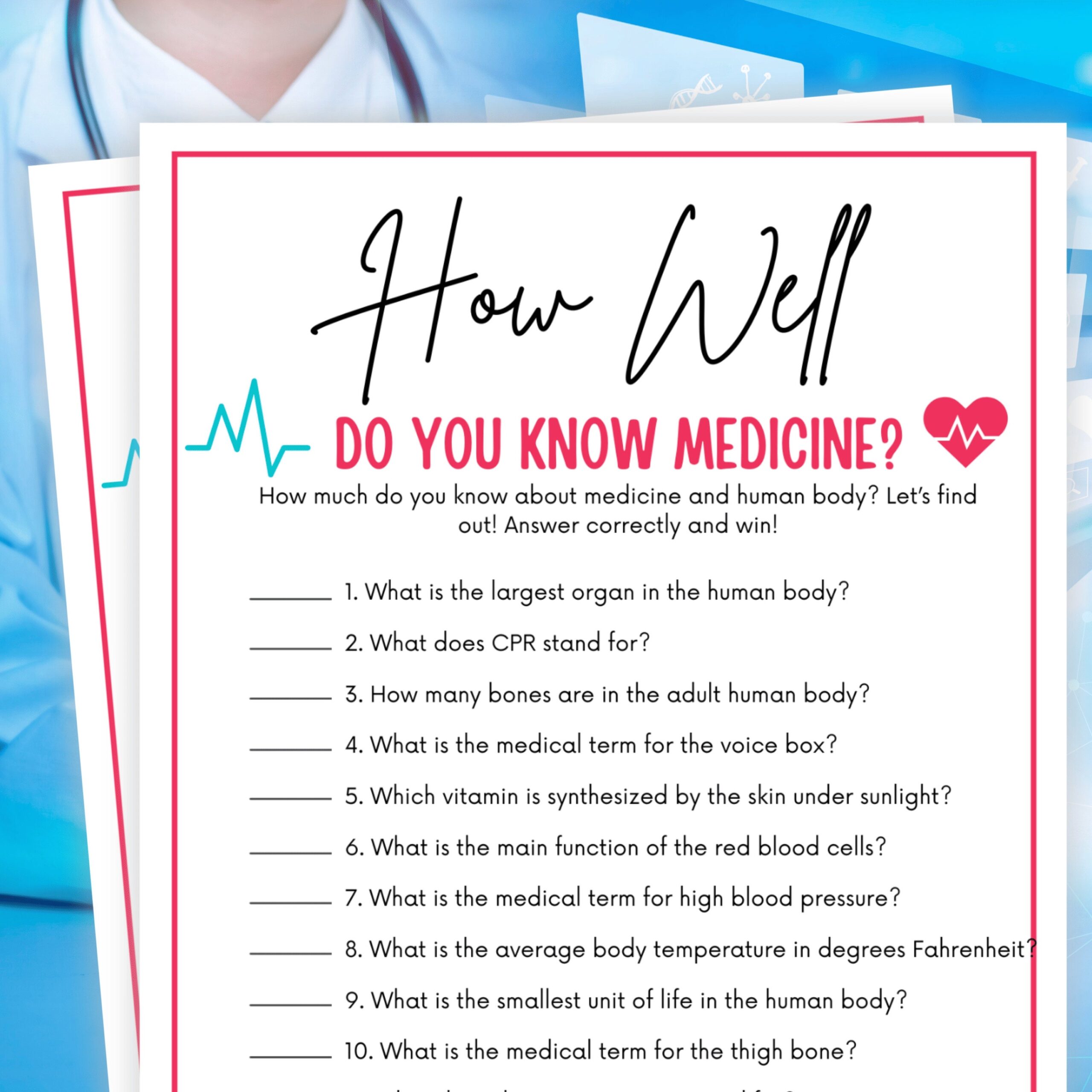Medical Trivia How Well Do You Know Medicine Trivia Medical 