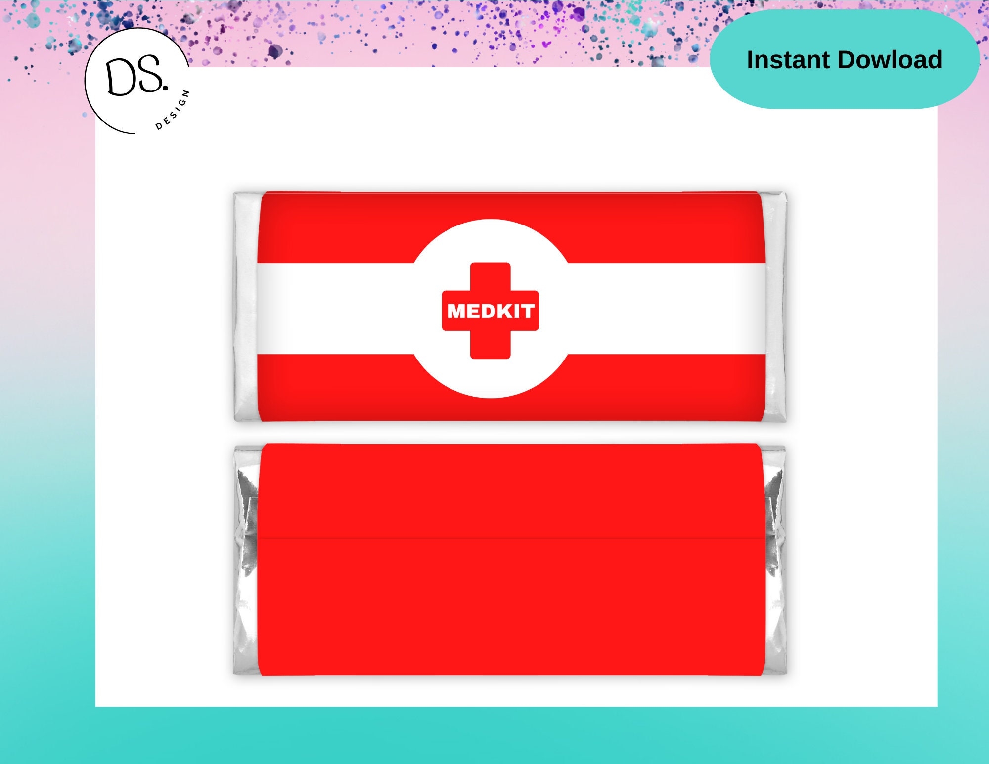 MedKit Wrappers MedKit Candy Bar Labels INSTANT DOWNLOAD Video Game Birthday Party Supplies Video Gamer Favor