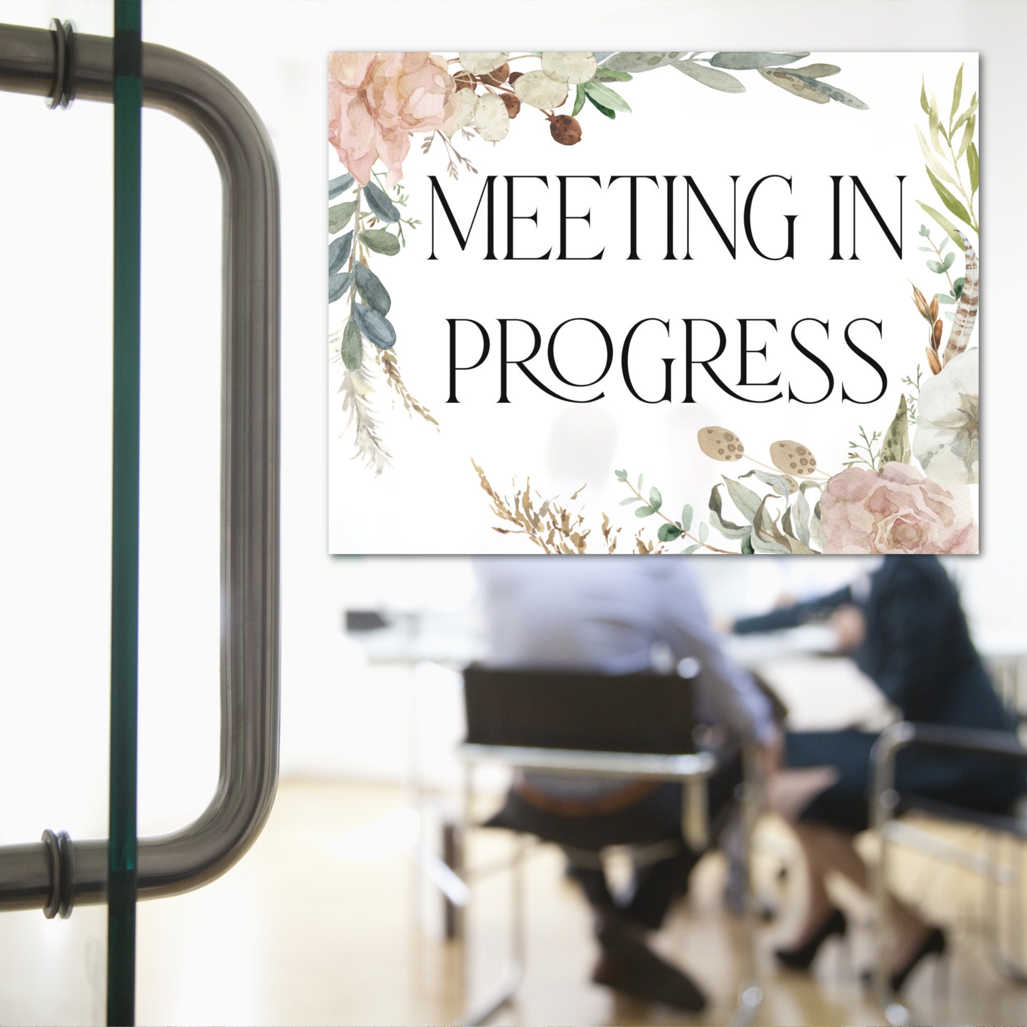 Meeting In Progress Printable Sign Instant Download Printable 