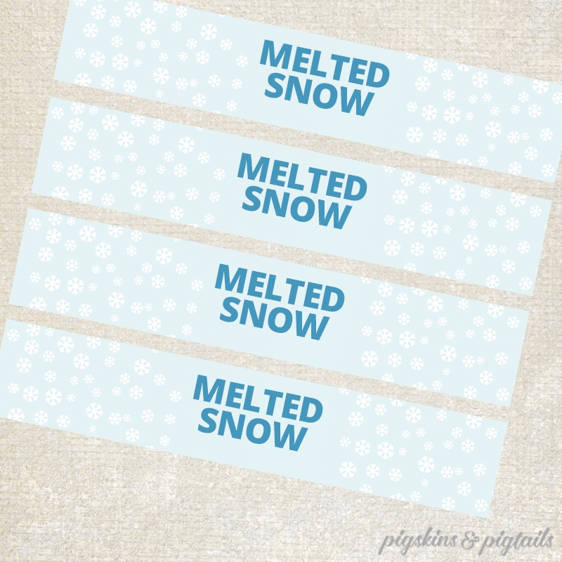 printable melted snowman labels