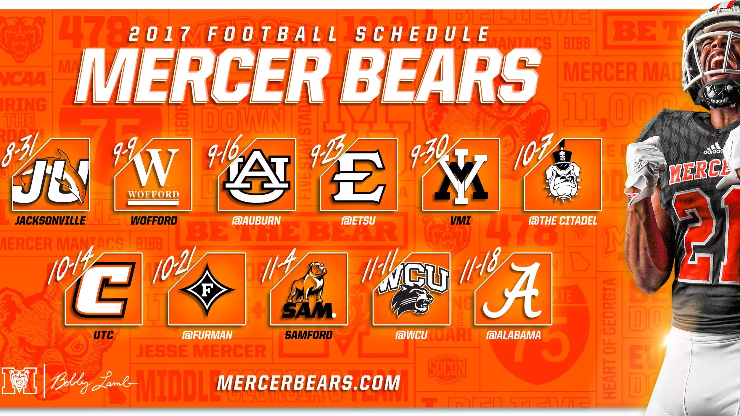 Mercer Unveils 2017 Football Schedule Mercer University Athletics