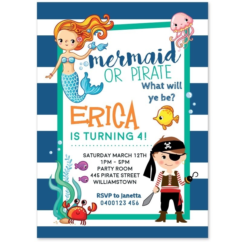 free printable mermaid birthday invitations