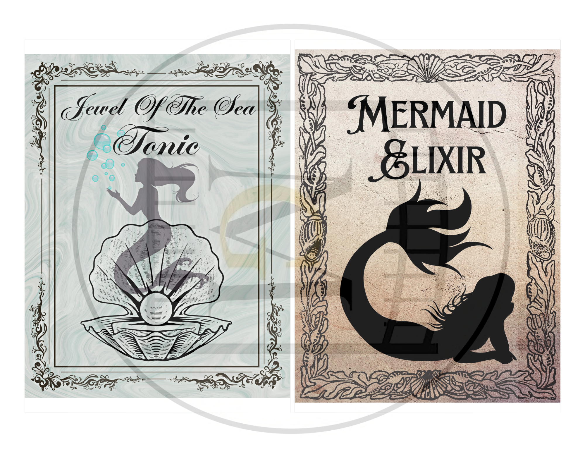 Mermaid Birthday Party 2 Liter Potion Bottle Label Bundle Download 