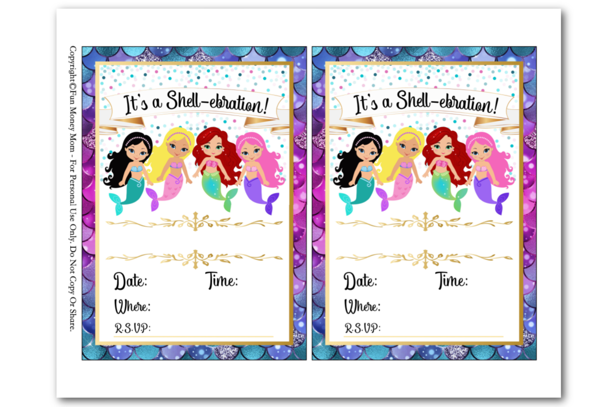 Mermaid Birthday Party Invitation Free Printable Mermaid Birthday Party Invitation Free Printable