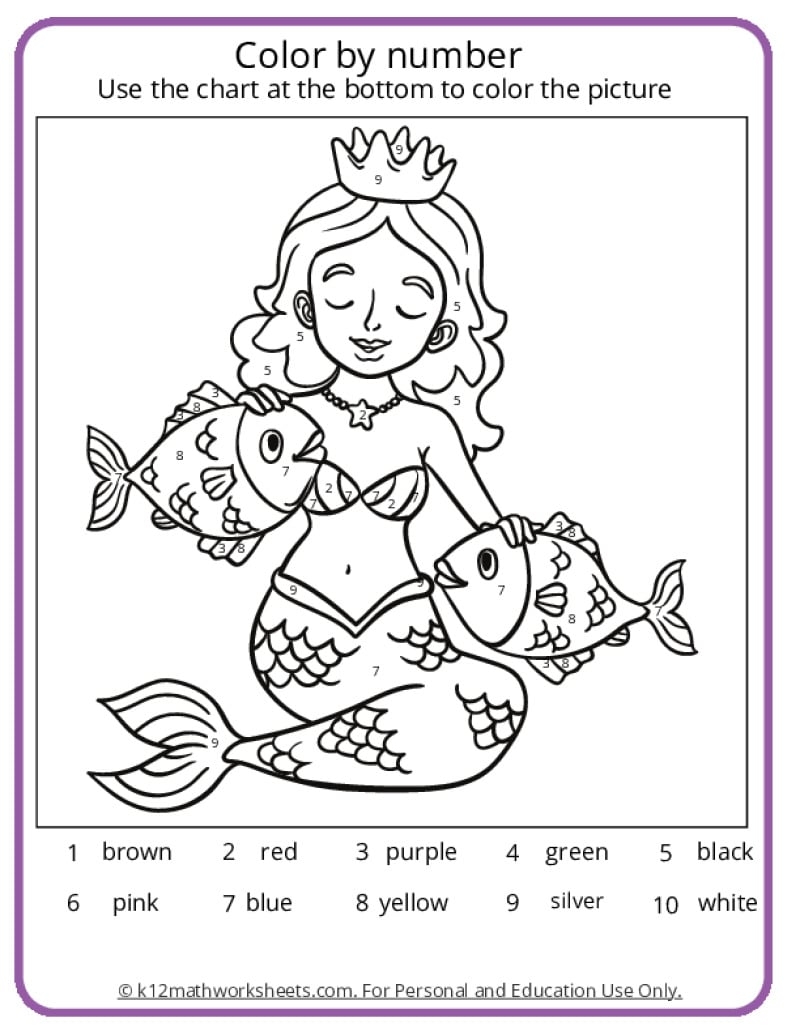 printable color by number worksheets