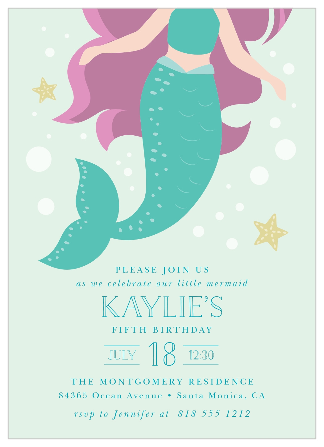 Mermaid Tail Children s Birthday Invitations By Basic Invite