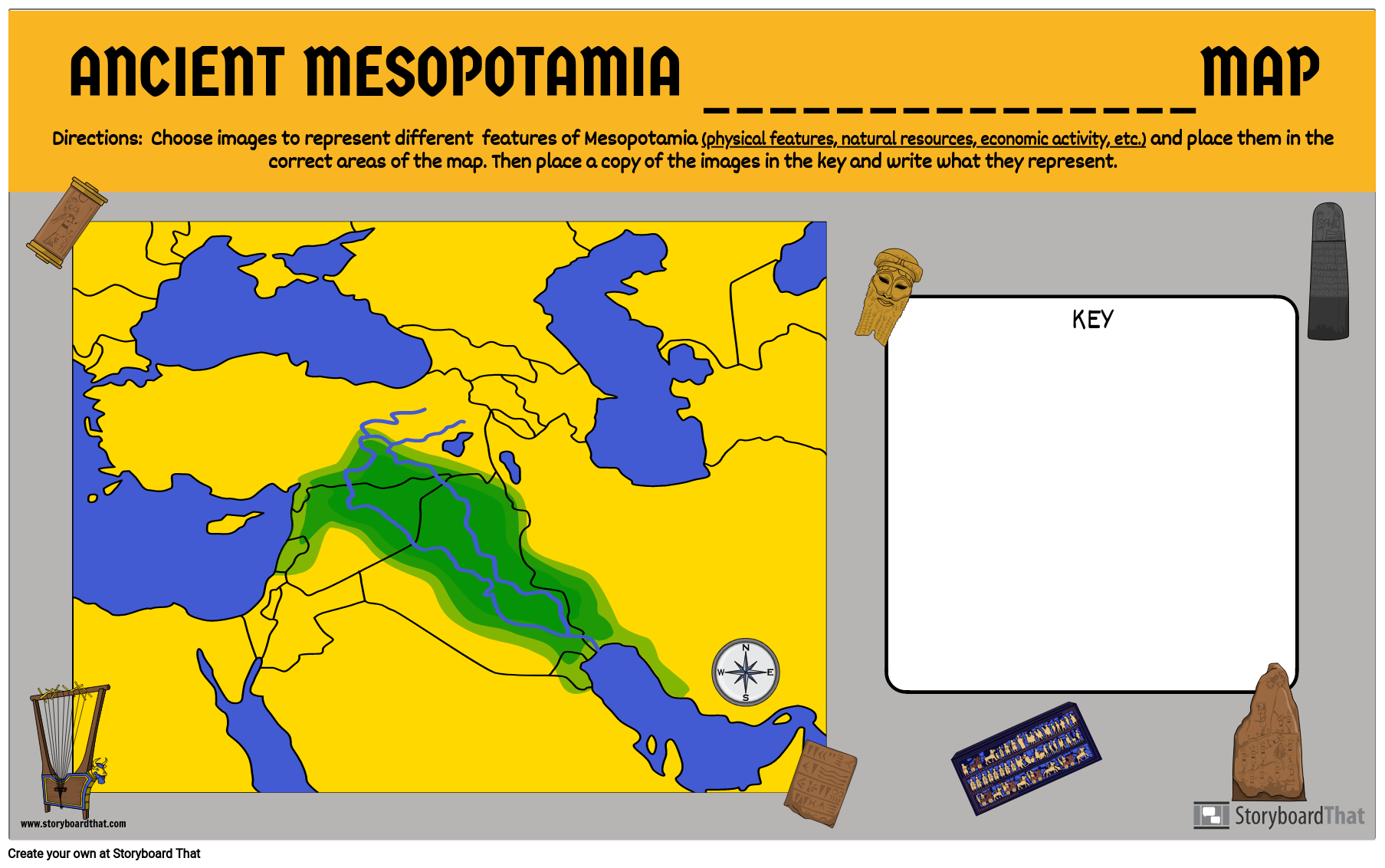 Mesopotamia Map Free Storyboard That Lesson Plan