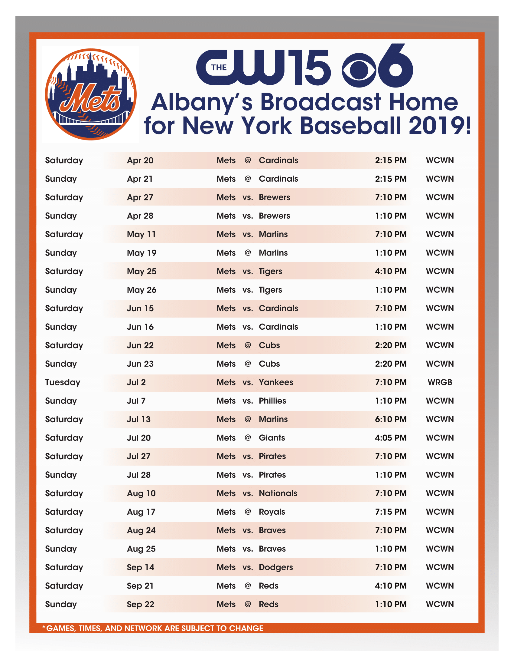 mets 2018 printable schedule