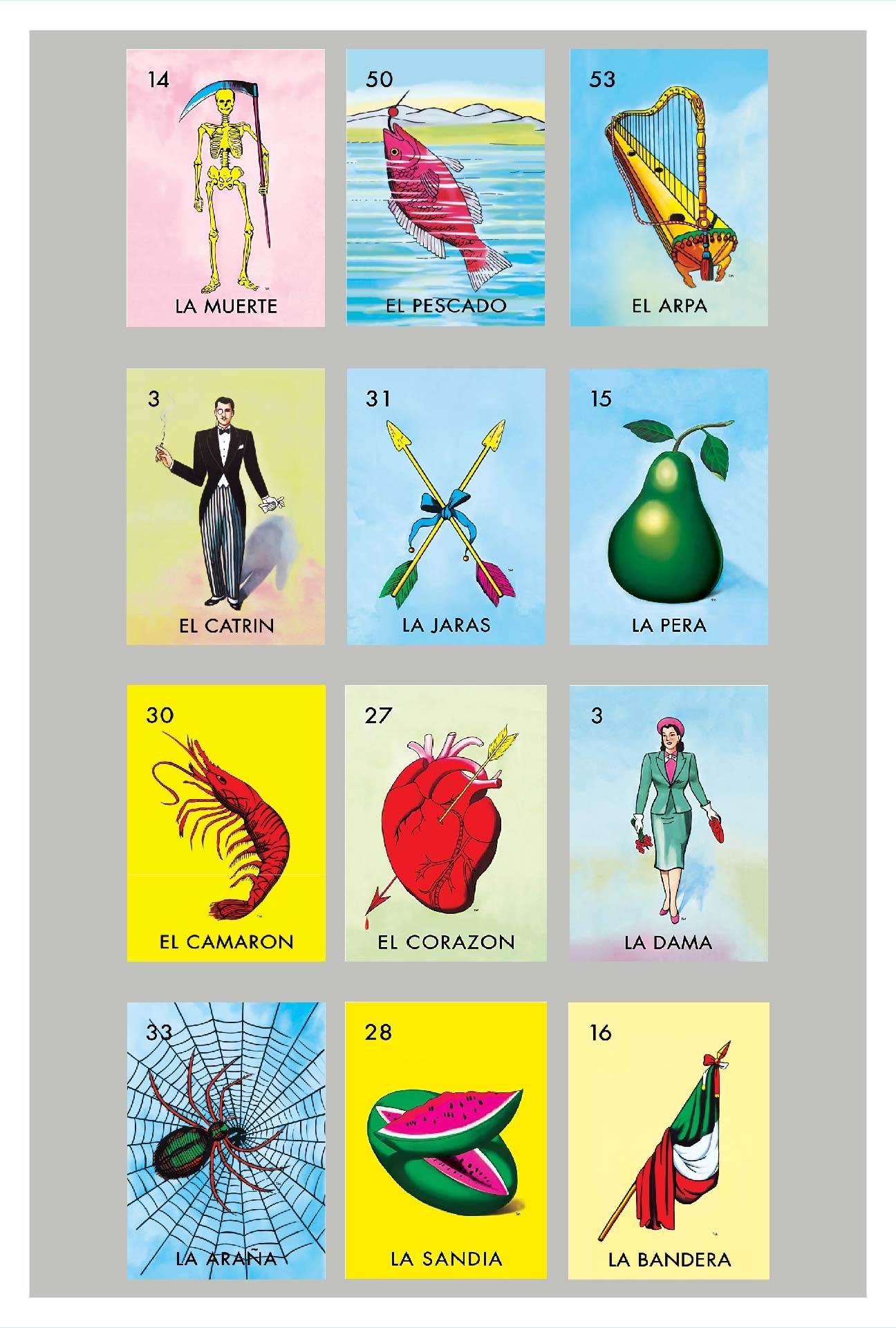 Mexican Loteria Bingo Card Spanish Tarot Card Design Art Print By 