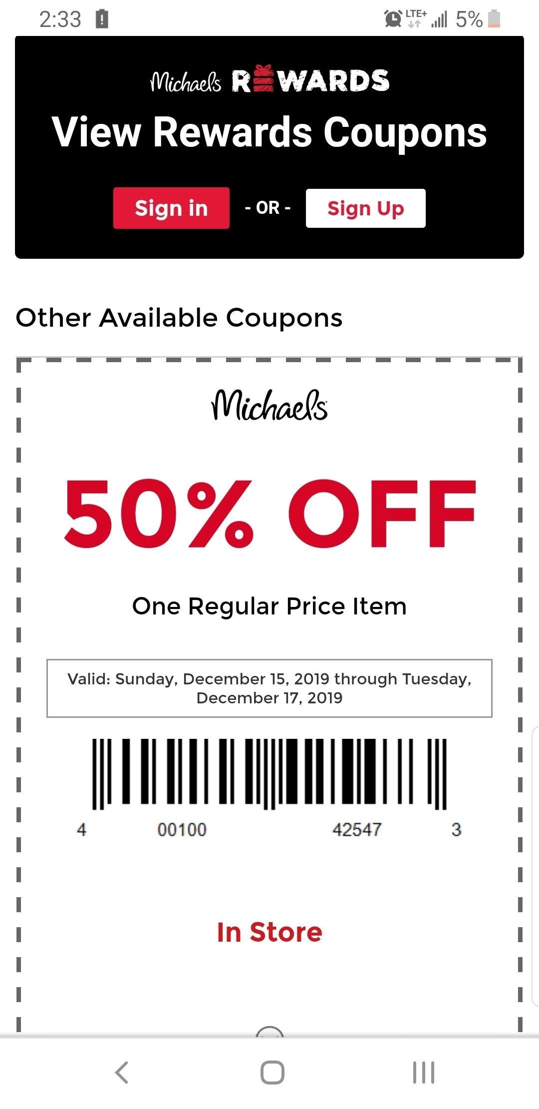 Michaels Michael s 50 Off One Item In Store Only Exclusion Apply RedFlagDeals Forums