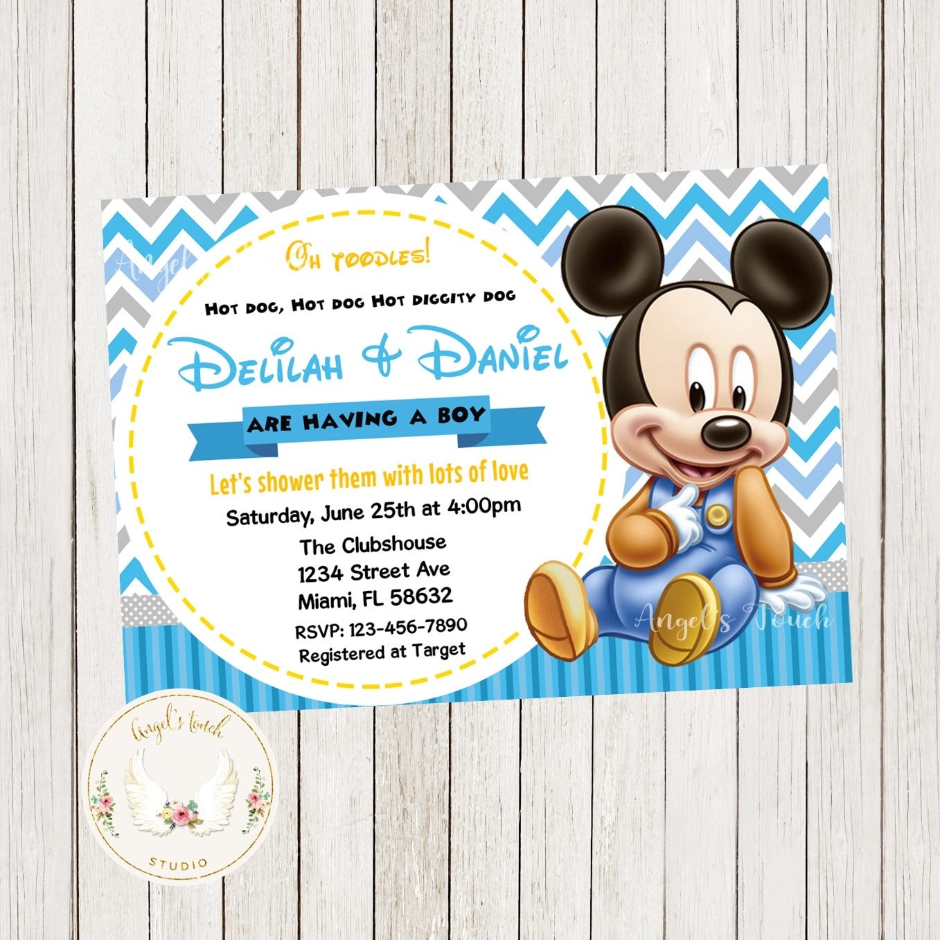 free printable mickey mouse baby shower invitations