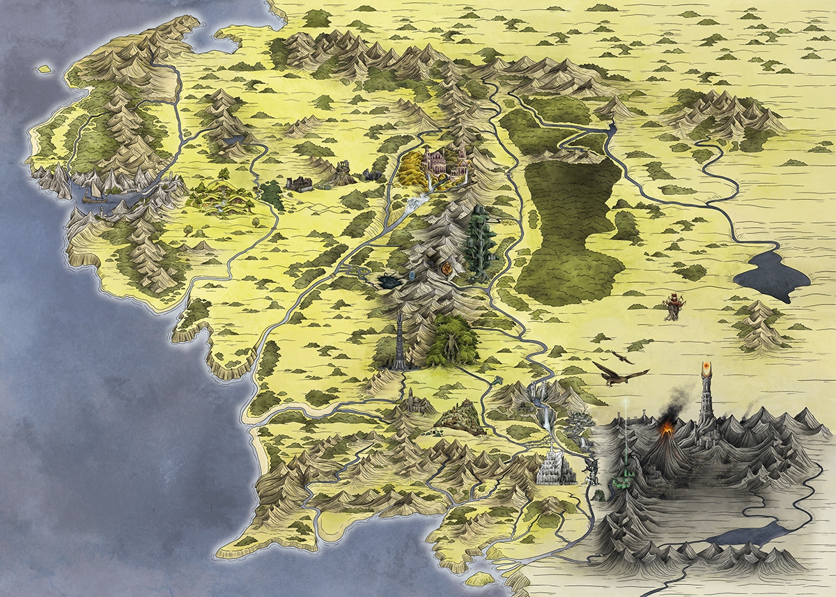 Middle Earth Map Behance