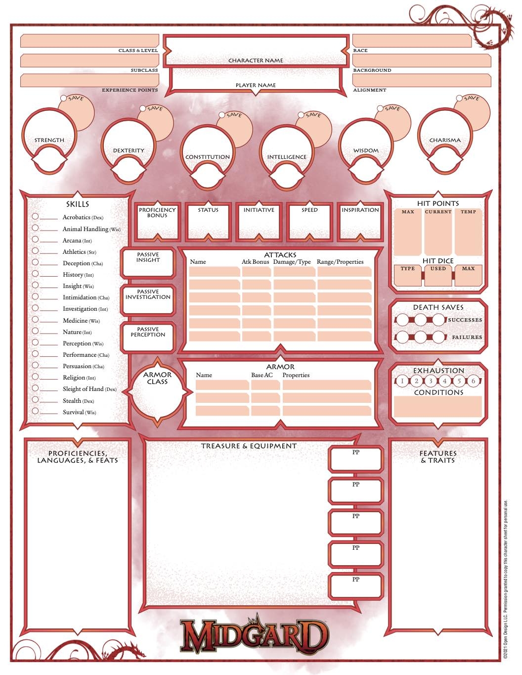 5e printable character sheet