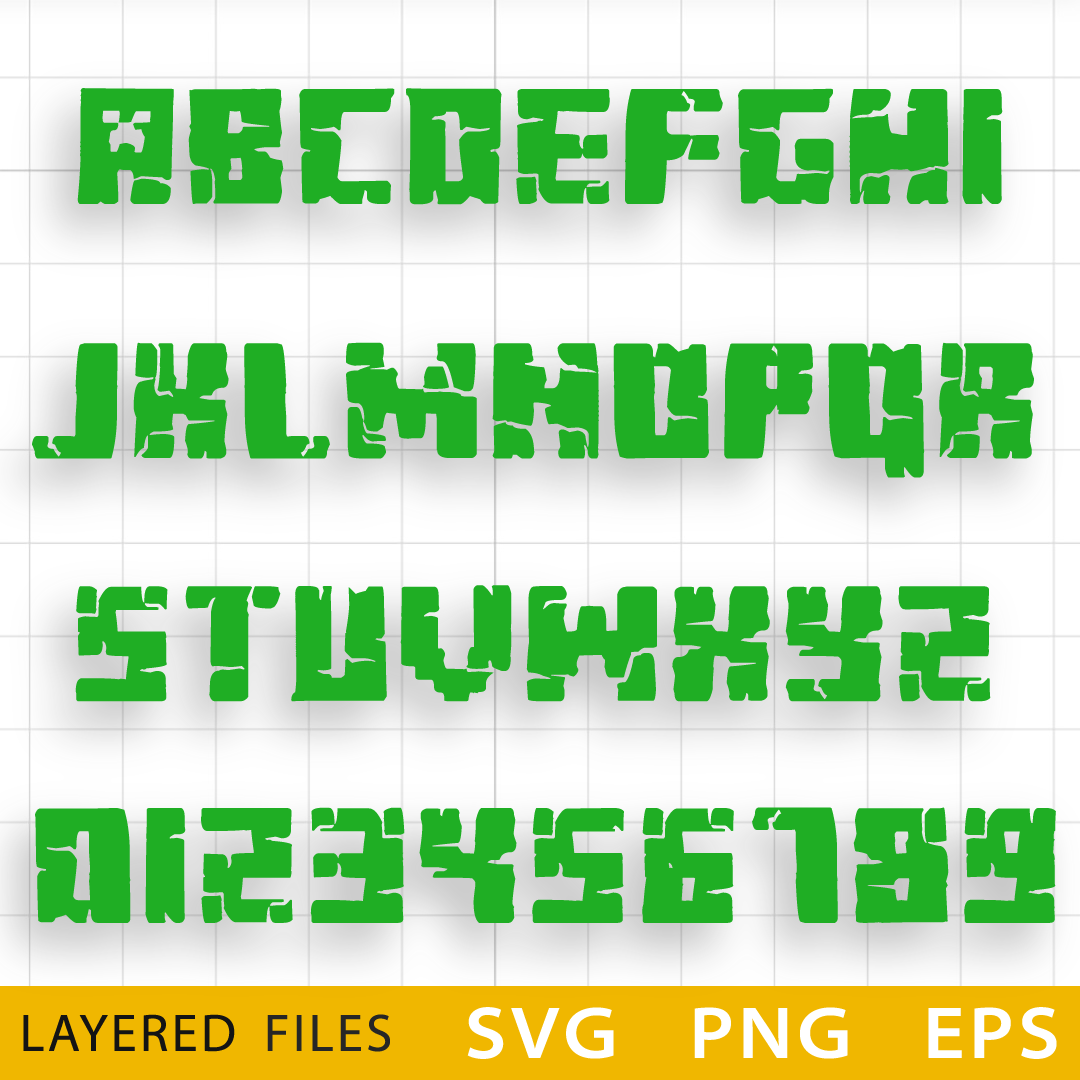 Minecraft Alphabet Layered SVG Minecraft Font Cricut Printable 