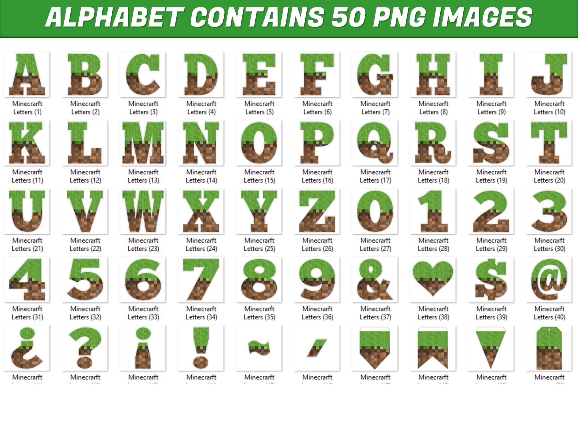 free printable minecraft letters