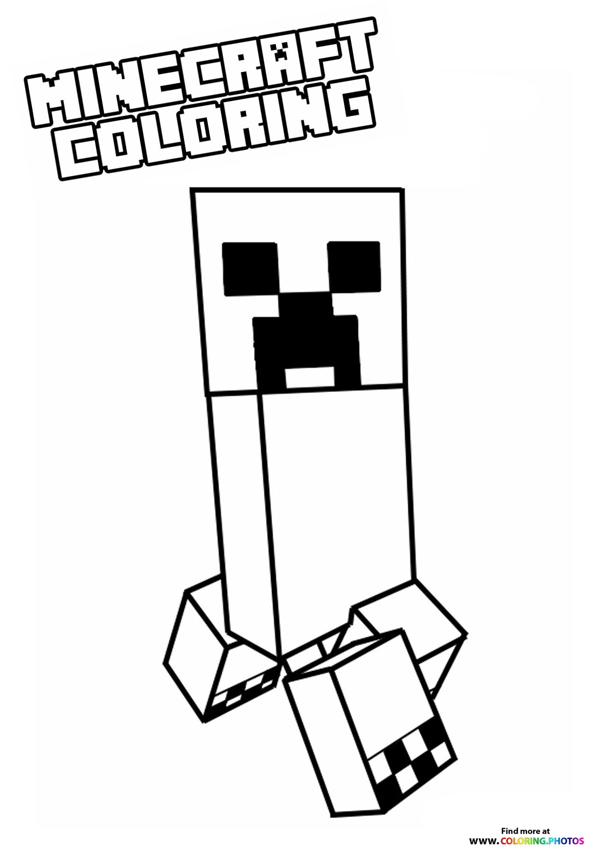 Minecraft Creeper Coloring Pages For Kids