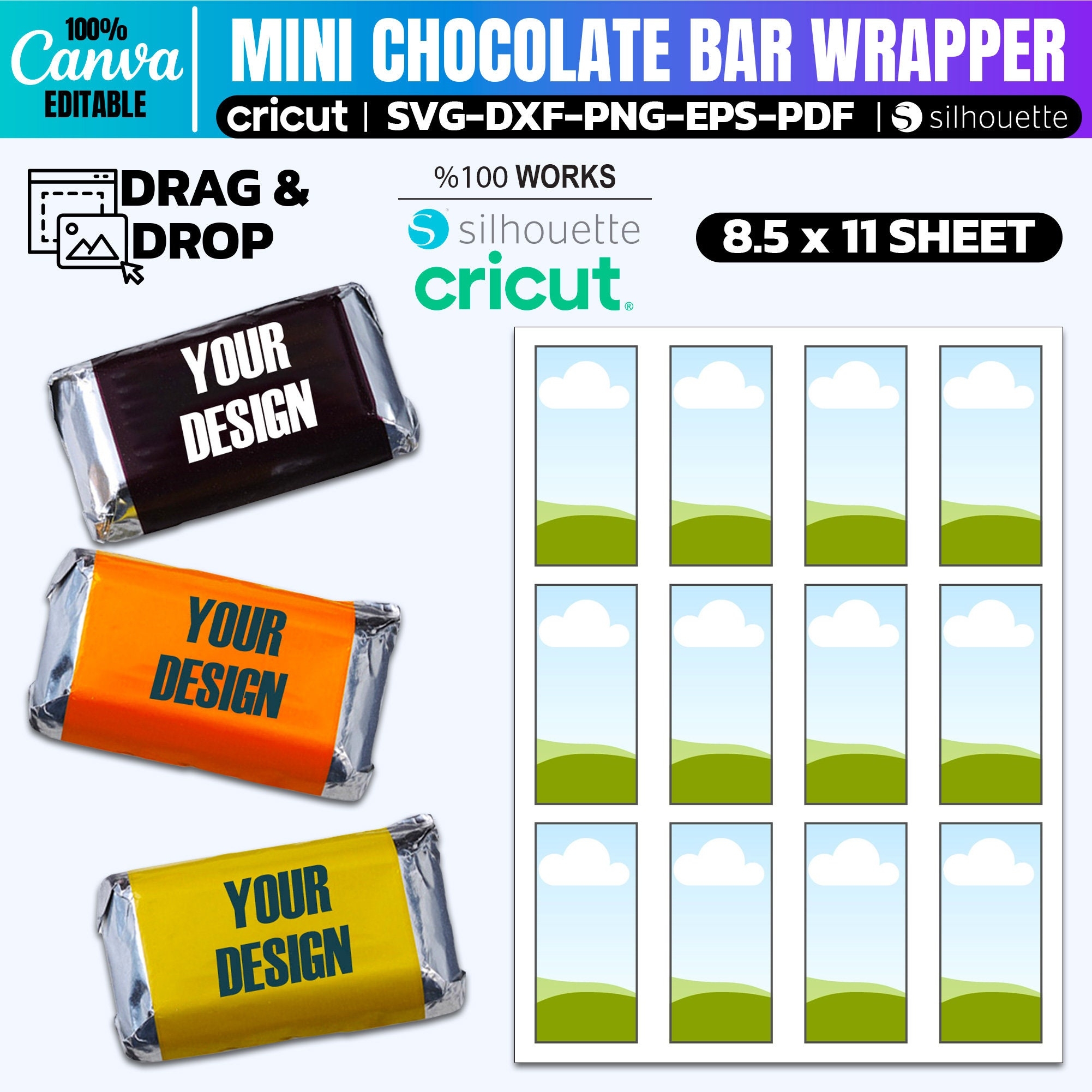 Mini Chocolate Wrapper Template Mini Candy Wrapper Canva Candy Bar Wrapper Svg Mini Candy Bar Party Favor Template Custom Chocolate