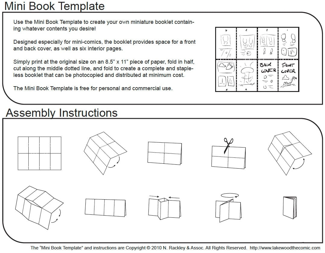 free printable mini book template