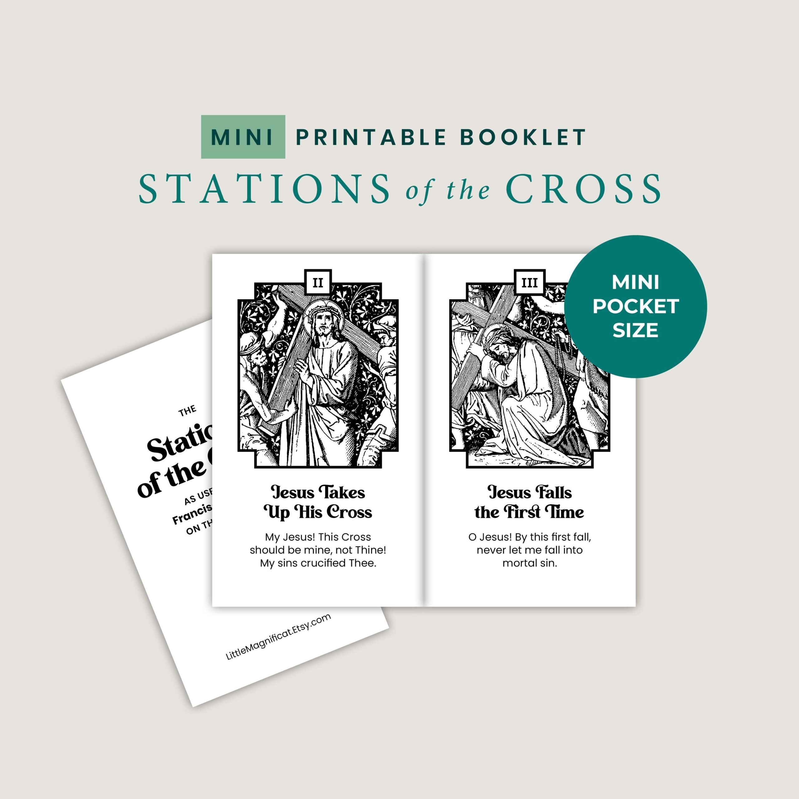 Mini Stations Printable Booklet For Lent Pocket Size Stations Of The Cross Booklet Images And Meditations For Stations Catholic Lent Ideas Etsy