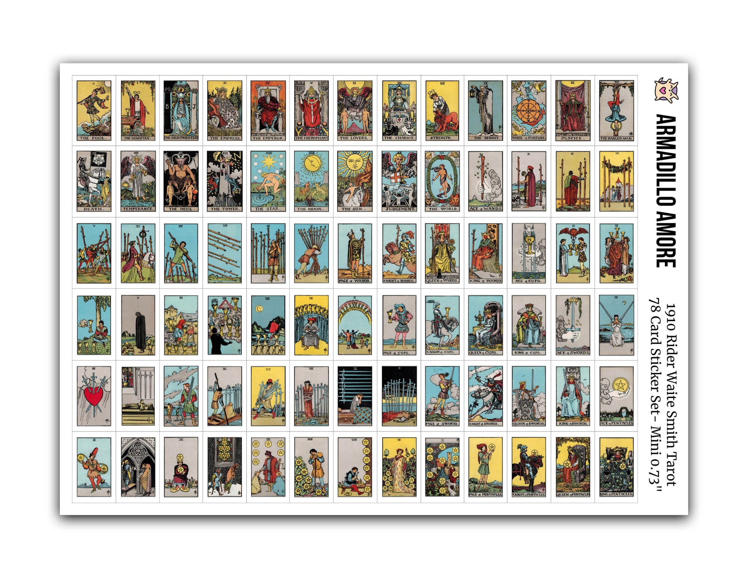 Mini Tarot Cards Etsy Worksheets Library