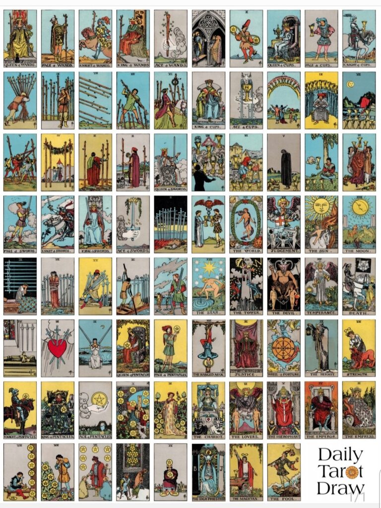 Miniature Tarot Card Printable Printable Mini Tarot Cards Etsy