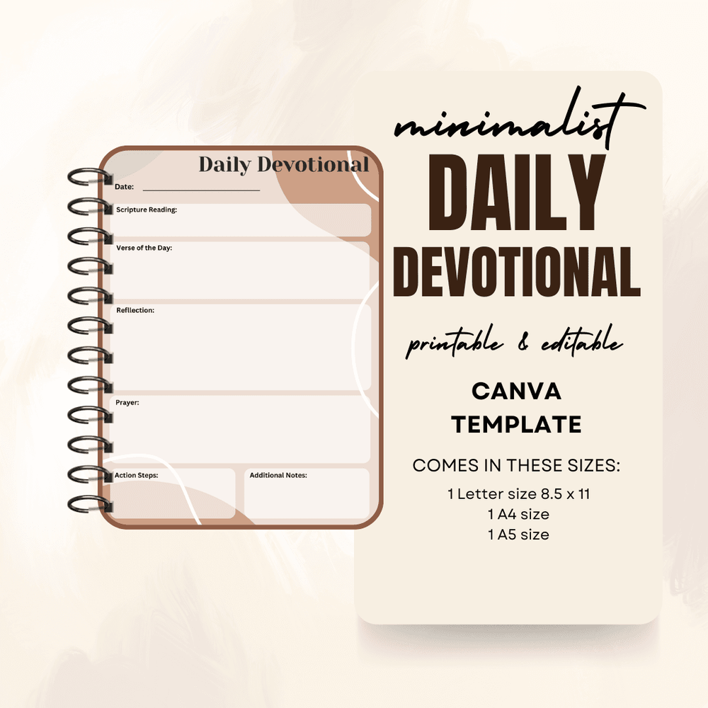 Minimalist Daily Devotional Printable Editable Template By Azeldurante Raket PH