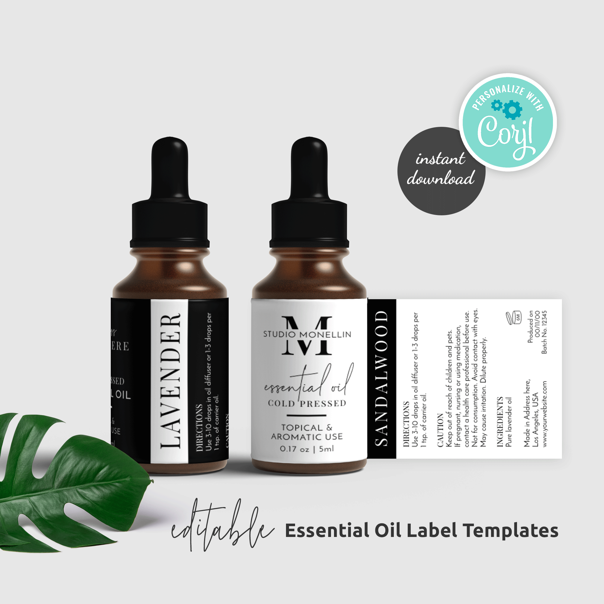 Minimalist Essential Oil Bottle Label M 002