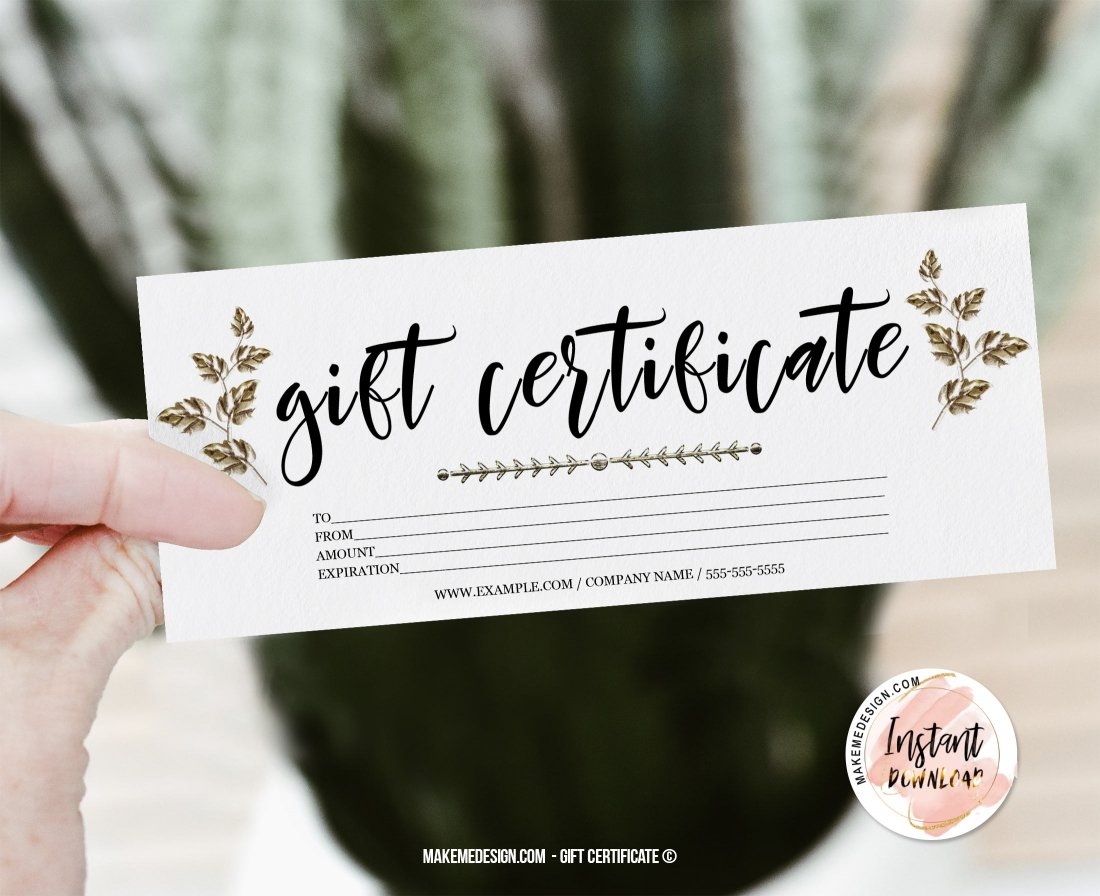 Minimalist Gift Certificate Modern Gift Certificate Templates