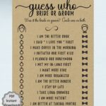 Minimalist Guess Who Bridal Shower Printable Game Template Interactive Bride To Be Game Bachelorette Game Party Game Digital File Etsy