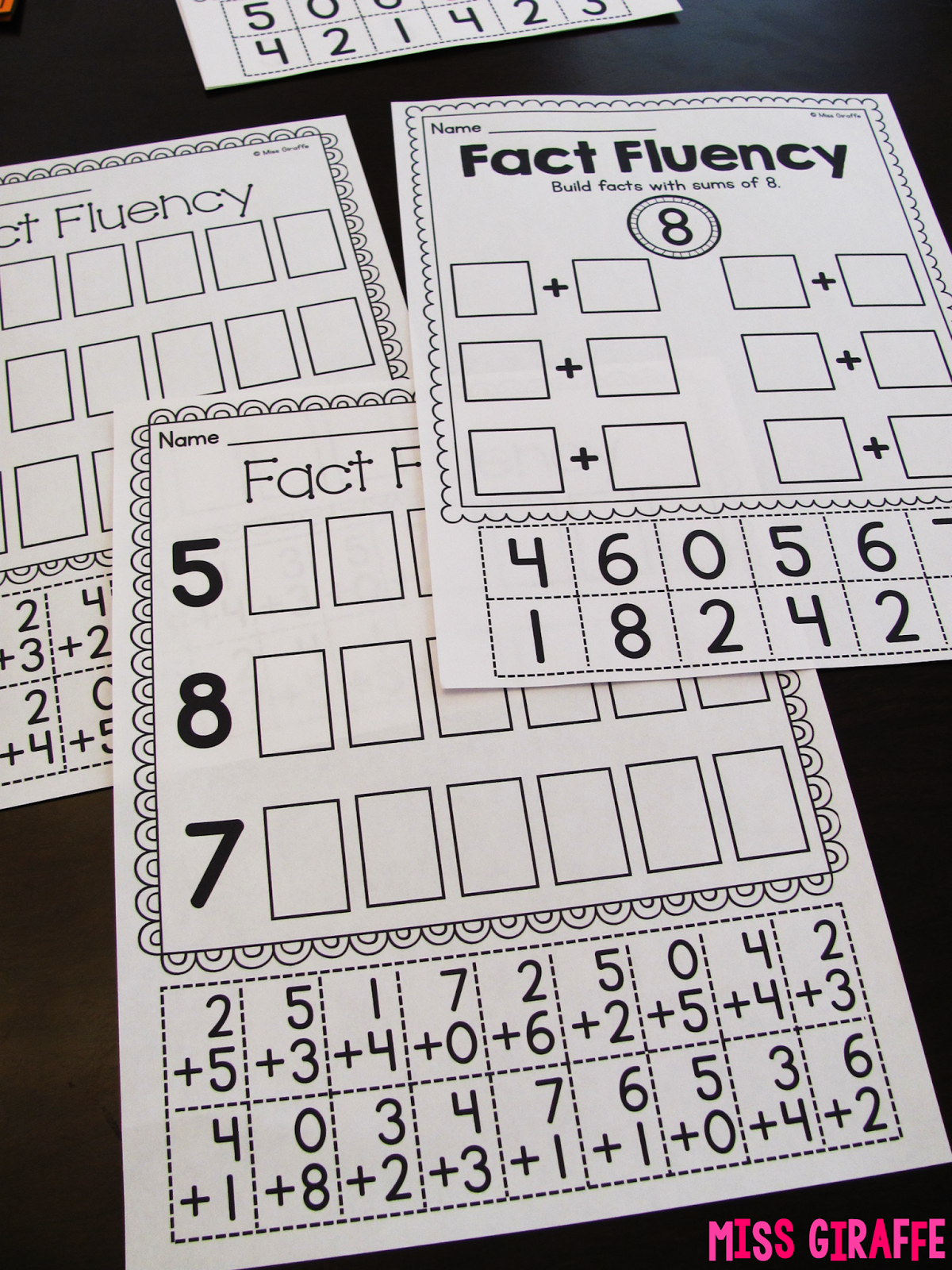 Miss Giraffe s Class Fact Fluency In First Grade