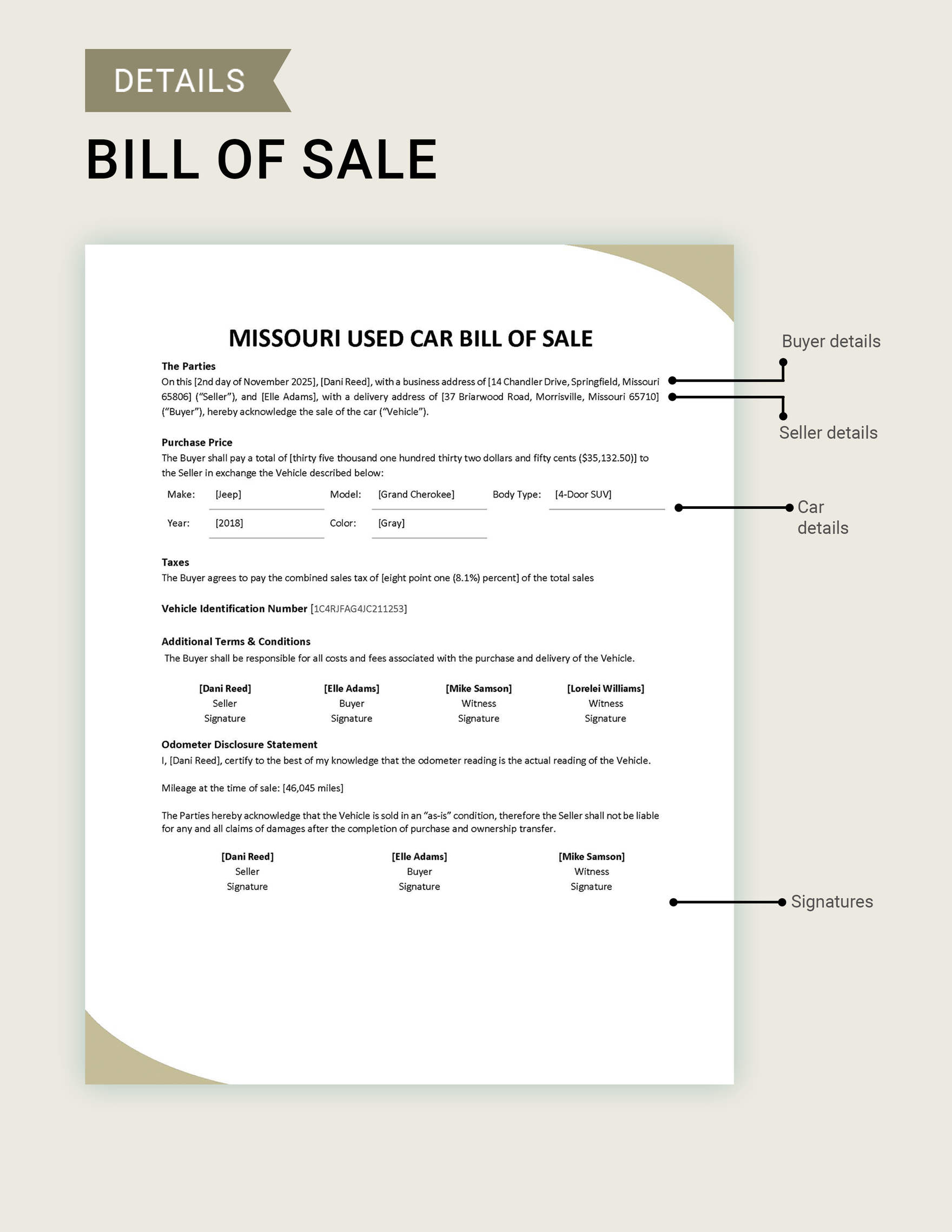 printable bill of sale missouri