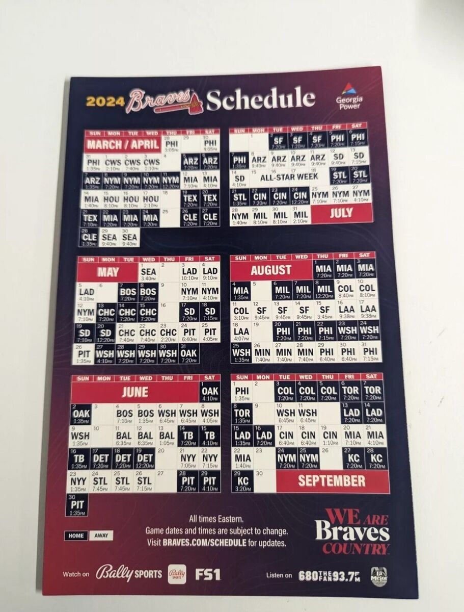 atlanta braves schedule printable