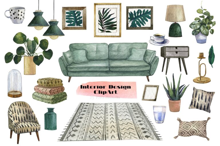 Modern Home Design Clipart interior Decor Scene Creator interior 
