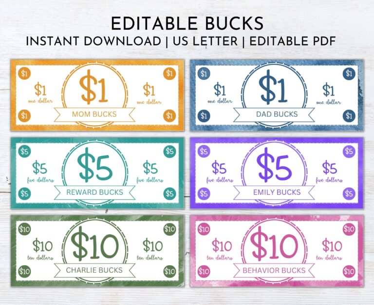 Mom Bucks Printable Printable Party Favors