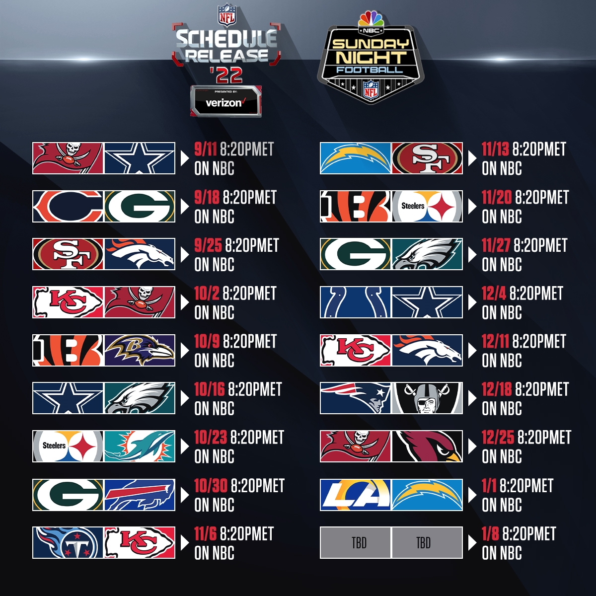 Monday Night Hot Sale Football Schedule 2019