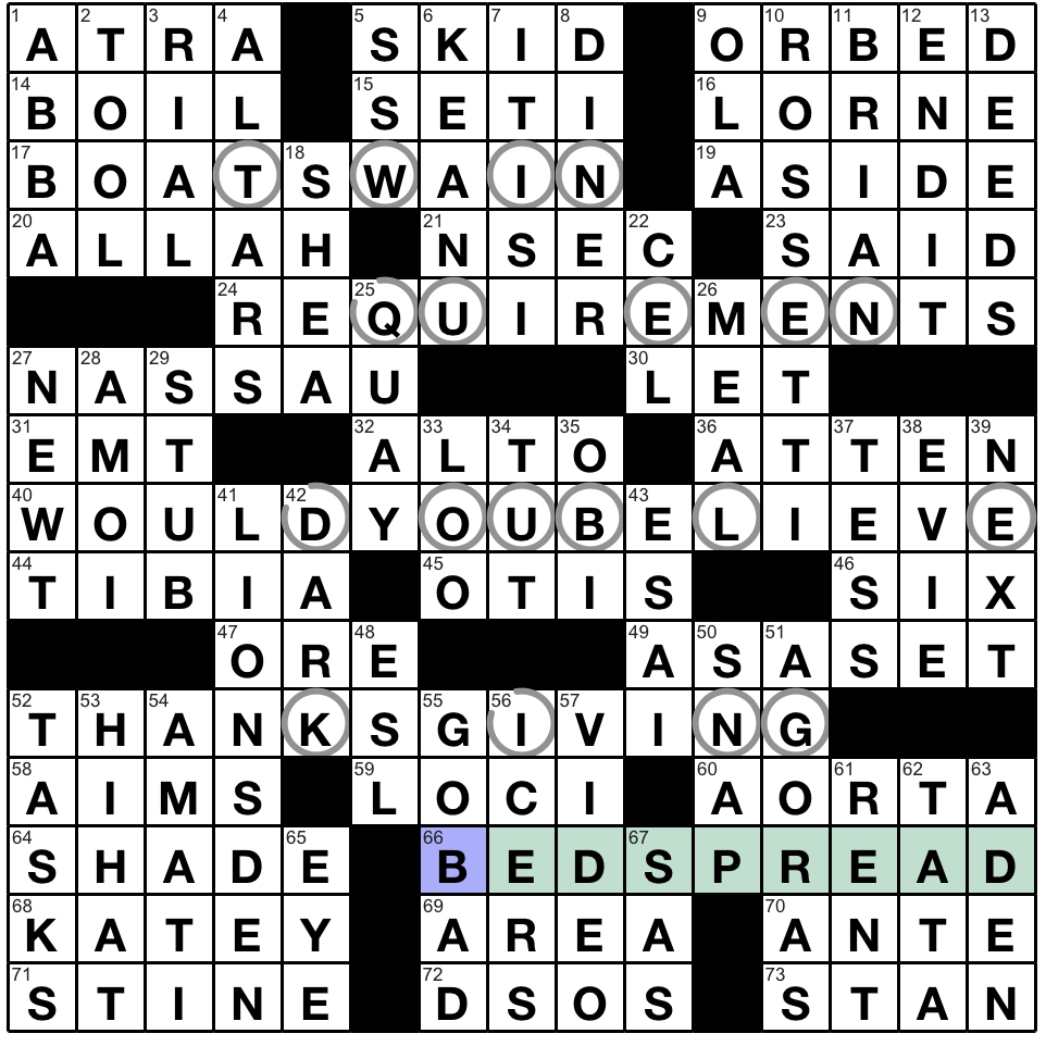 Monday November 5 2018 Diary Of A Crossword Fiend
