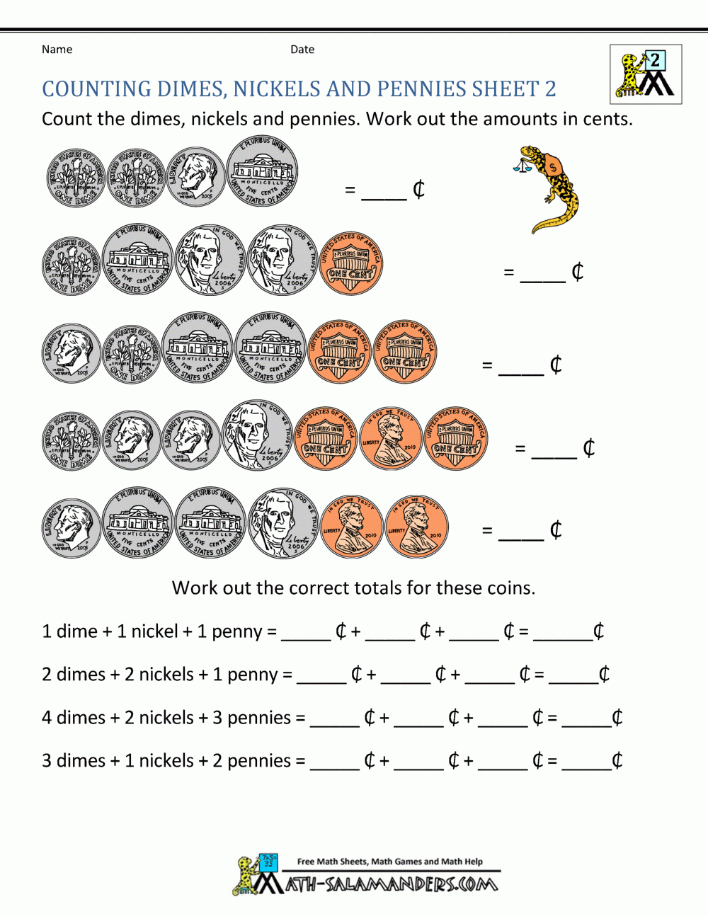 printable counting money worksheets